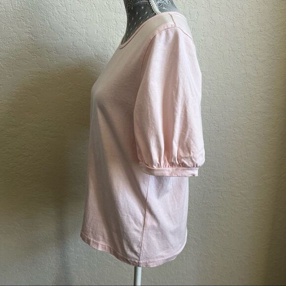 Madewell Puff Sleeve Tee Baby Pink Women’s Medium - Picture 7 of 9